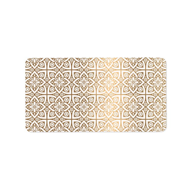 gold  arabic pattern label (Front)