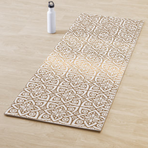 gold  arabic pattern yoga mat