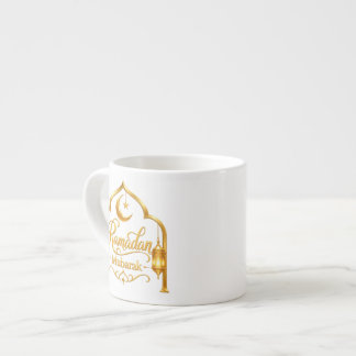 Gold Arch Lantern Ramadan Mubarak Espresso Cup