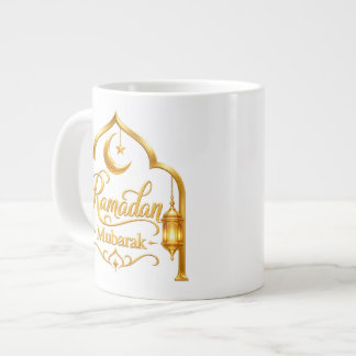 Gold Arch Lantern Ramadan Mubarak Large Coffee Mug