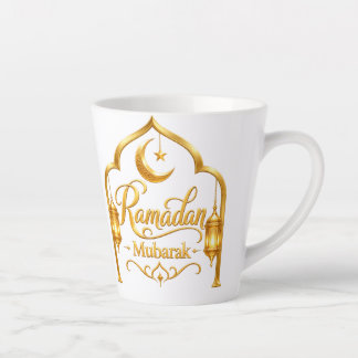 Gold Arch Lantern Ramadan Mubarak Latte Mug