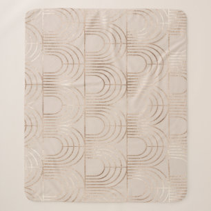 Gold Arch Tiles Art Deco. Sherpa Blanket