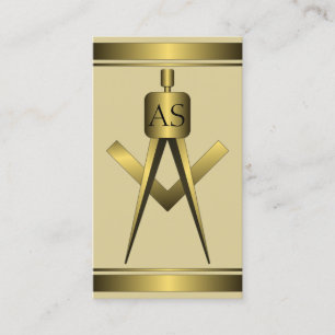 Gold Architect Compass Architectural Business Card