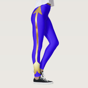 Gold Arrow Blue Leggings