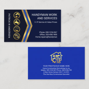 Gold Arrows Gold Handyman Icons Business Card