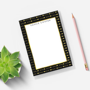 Gold Arrows Personalised Sticky Notes
