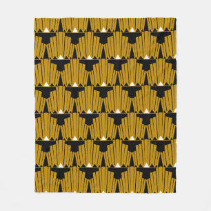Gold Art Deco Custom Pattern Fleece Blanket
