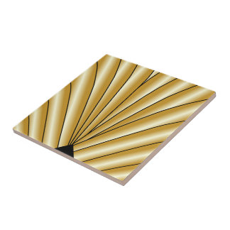 Gold Art Deco Design Ceramic Tile