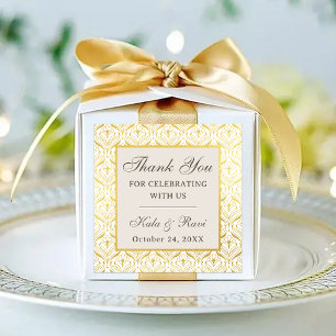 Gold Art Deco Floral Return Gift Favour
