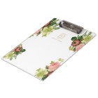 Gold Art Deco Monogram Vintage Florals Note Card