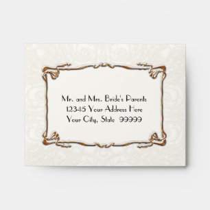 Gold Art Deco Nouveau Gatsby Elegant Wedding  Envelopes