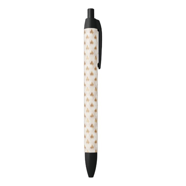 Gold Art Deco Pattern Black Ink Pen (Bottom (Vertical))