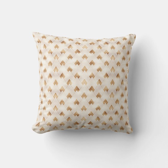 Gold Art Deco Pattern Cushion (Front)