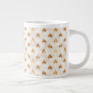 Gold Art Deco Pattern Large Coffee Mug