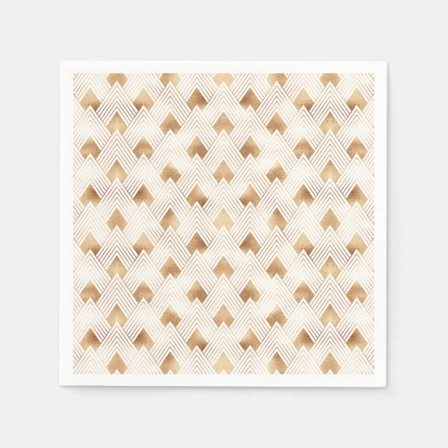 Gold Art Deco Pattern Napkin (Front)