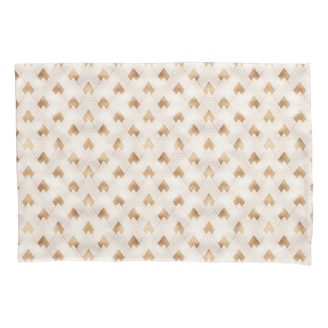 Gold Art Deco Pattern Pillowcase (Front-Left)