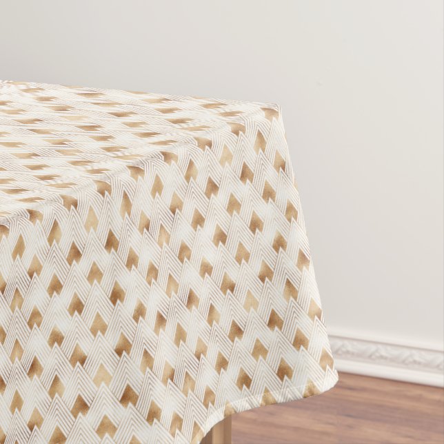 Gold Art Deco Pattern Tablecloth (In Situ)