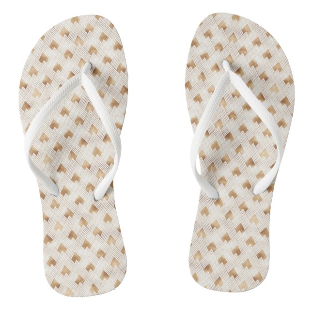 Gold Art Deco Pattern Thongs (Footbed)