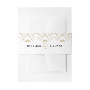 Gold Art Deco String Lights Invitation Belly Band
