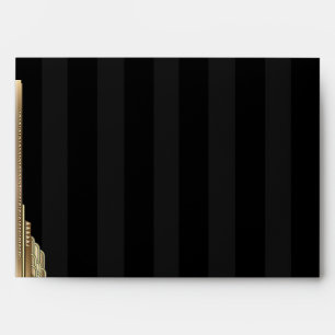 Gold Art Deco Stripe Wedding Envelope