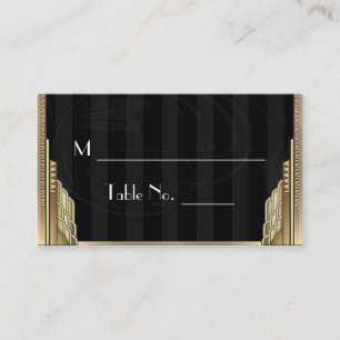 Gold Art Deco Stripe Wedding Place Cards