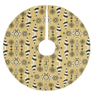  Gold Art Nouveau Christmas Decoration Brushed Polyester Tree Skirt