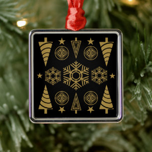 Gold Art Nouveau Christmas Decorative Metal Ornament