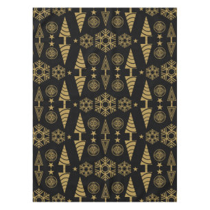 Gold Art Nouveau Christmas Decorative Tablecloth
