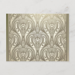 Gold,art nouveau,deco,white,chic,elegant,beautiful postcard