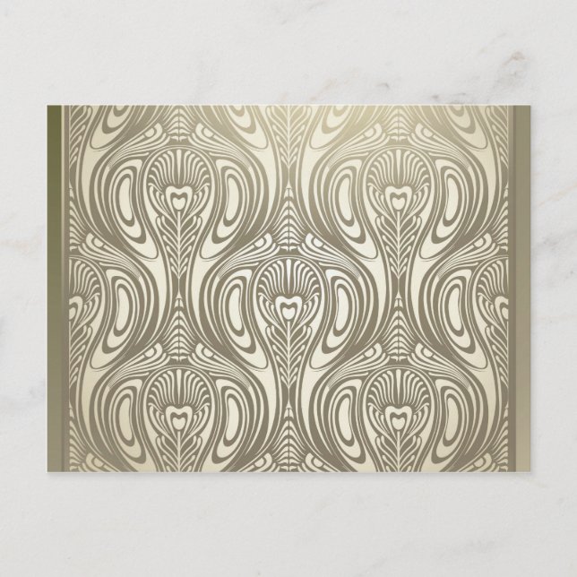Gold,art nouveau,deco,white,chic,elegant,beautiful postcard (Front)