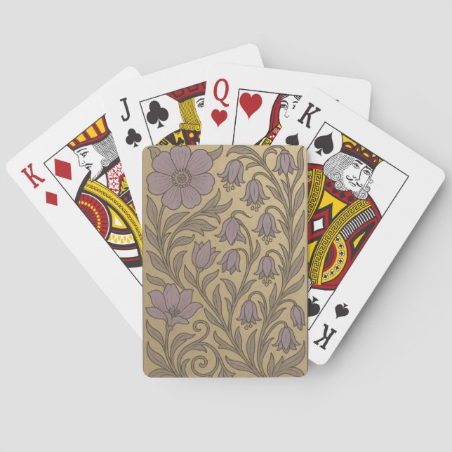 Gold Art Nouveau Flowers Card Deck (Back)