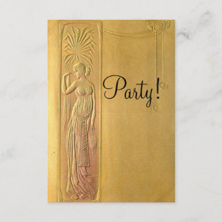 Gold Art Nouveau Party Invitation
