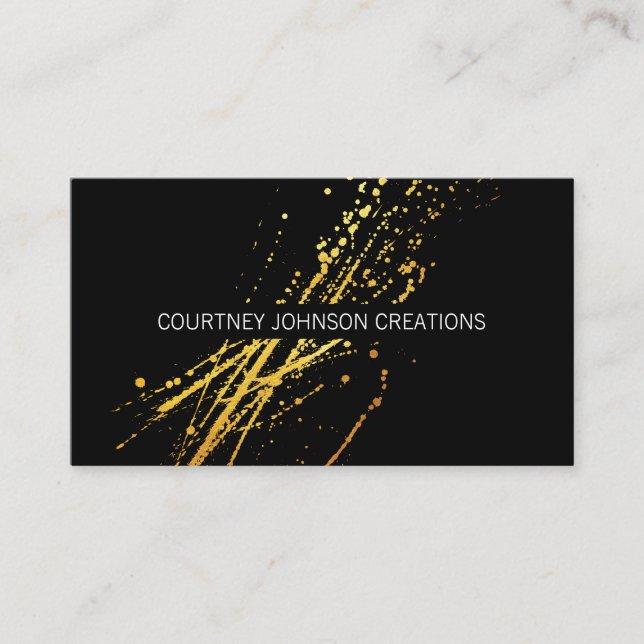 Gold Artistic Expressive Business Card (Front)