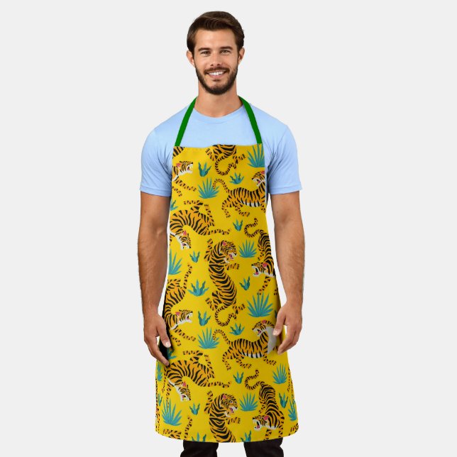 Gold Asian Tiger Pattern Apron (Worn)