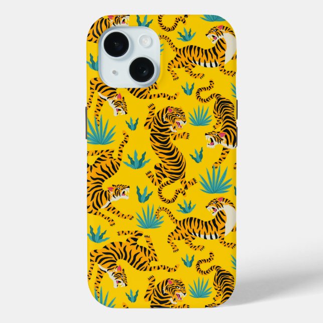 Gold Asian Tiger Pattern Case-Mate iPhone Case (Back)