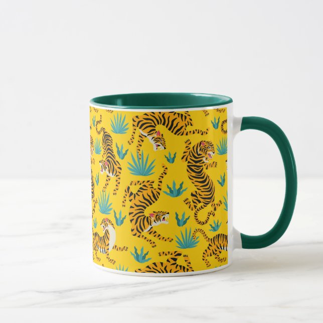 Gold Asian Tiger Pattern Mug (Right)