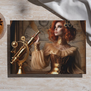 Gold Astronomer Steampunk Victorian Decoupage Tissue Paper