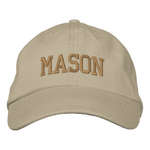 Gold Athletic Block Monogram Custom Name Embroidered Hat