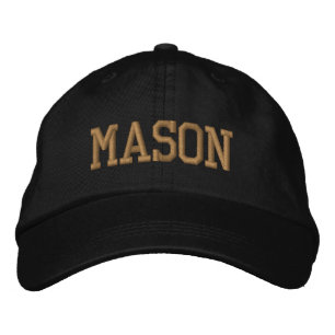Gold Athletic Block Monogram Custom Name Embroidered Hat