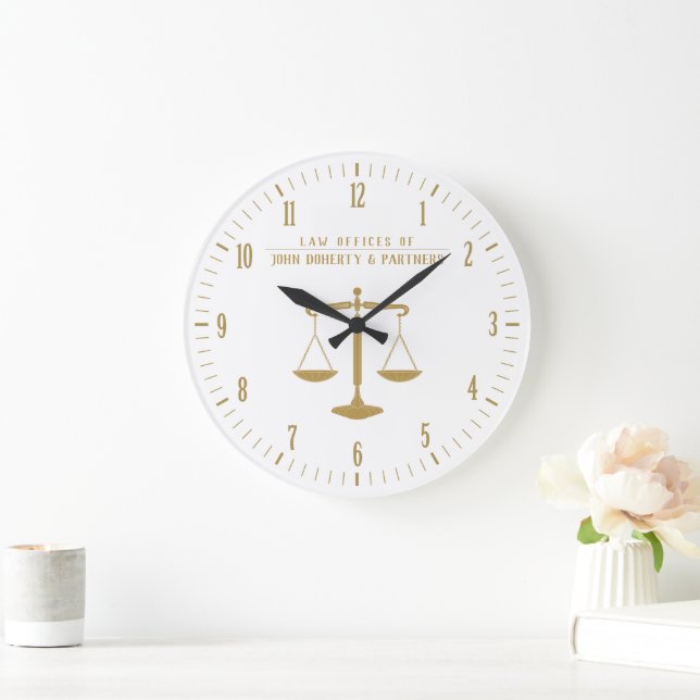Gold Attorney at Law | Law Office Large Clock (Home)