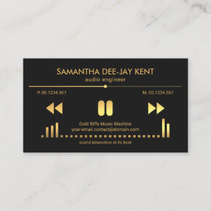 Gold Audio Display Panel Sound Engineer Deejay  Business Card
