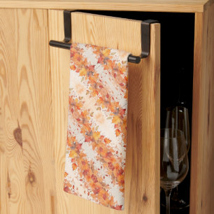Gold Autumn Leaves Tea Towel