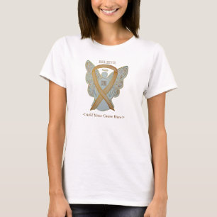 Gold Awareness Ribbon Angel Custom Cause Shirts