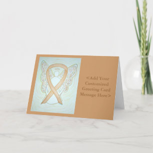 Gold Awareness Ribbon Angel Personalised Cards