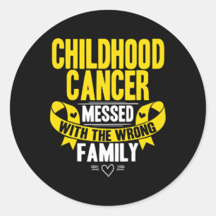 Gold Awareness Ribbon Childhood Cancer  Classic Round Sticker
