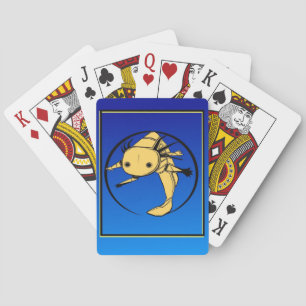 Gold Axie on dark blue Playing cards
