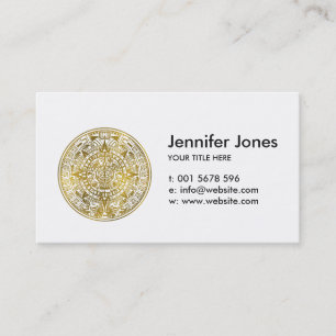 Gold  Aztec Inca Mayan Calendar Business Card