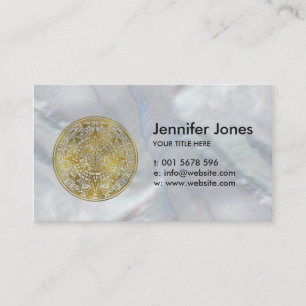 Gold  Aztec Inca Mayan Calendar Business Card