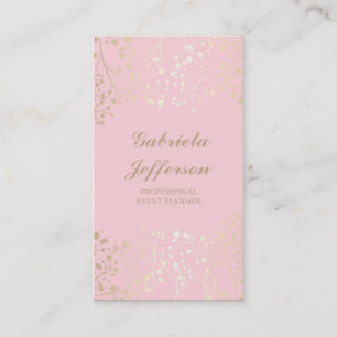 Gold Baby's Breath Pink Vintage Elegant Business Card