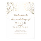 Gold Baby's Breath Wedding Welcome Sign Poster